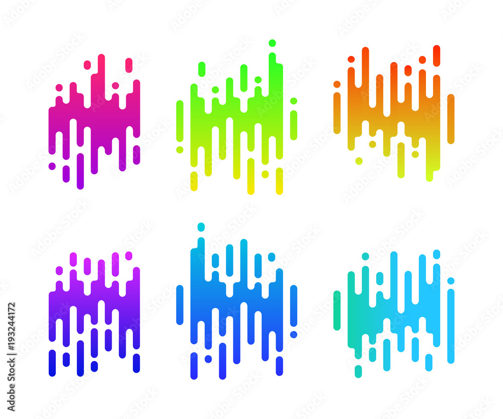 Poster abstract colorful gradient signs for your design. speed icons set.