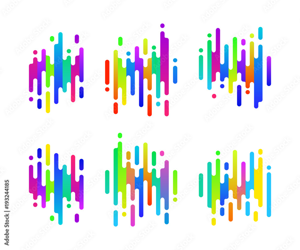 Poster abstract colorful gradient signs for your design. speed icons set.