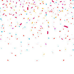 Fototapeta na wymiar Colorful bright confetti isolated on transparent background. Vector illustration