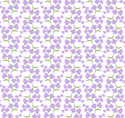 Bell flowers seamless pattern in vector.