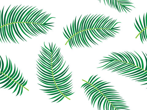palm tree leaf vector tropical theme seamless pattern