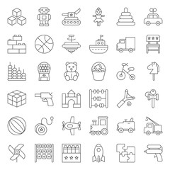 Toy for children and baby icon set 1/3, outline icon