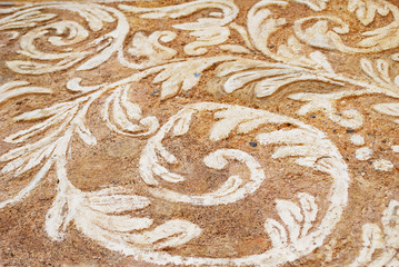 floral ornament on the wall