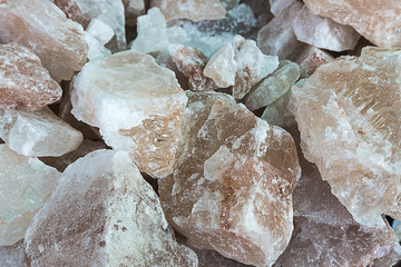 Black salt condiment, Himalayan Kala Namak rock saline sodium chloride pink crystal in Nathdwara, Rajasthan, India