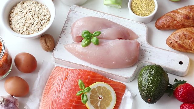 Healthy food concept. Balanced diet eating. Natural food. View from above 