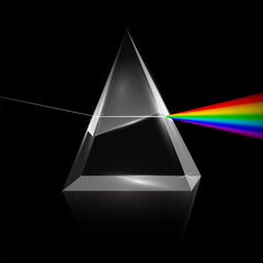 Rainbow Light Trough Prism on Dark Background - obrazy, fototapety, plakaty