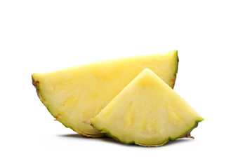 Pineapple slices, isolated on white background