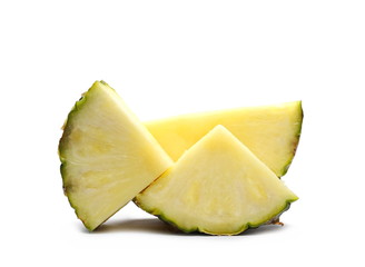 Pineapple slices, isolated on white background