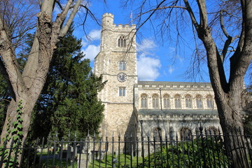 All Saints Church in Fulham, Bishops Park, borough of Hammersmith and Fulham, London, UK