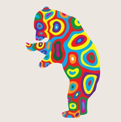 Colorfully Bear, art vector design