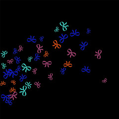 Festive Background with Colorful Bows. Trendy Pattern for Postcard, Print, Banner or Poster. Little Pretty Bows For Party Decoration, Wedding, Birthday or Anniversary Invitation. Vector