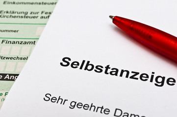 Selbstanzeige beim Finanzamt