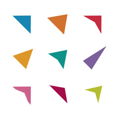 Set of multicolored various arrows. Vector illustration
