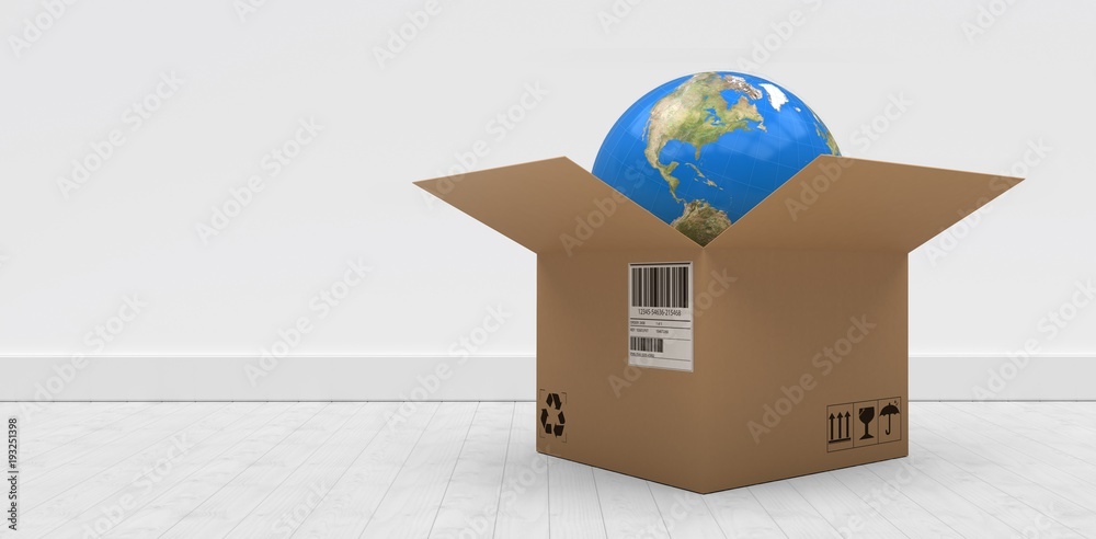 Poster composite 3d image of digitally generated image of globe in
