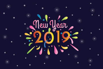 New year 2019. Greeting card