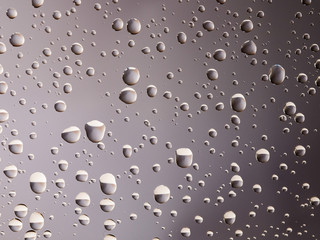 Droplets of water on a warm grey background