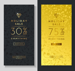 Luxury style holiday sale banner template
