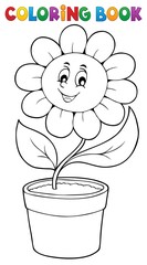 Coloring book flower topic 5