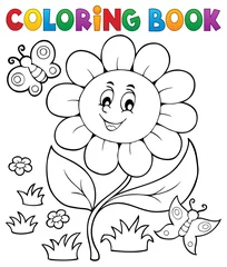 Printed kitchen splashbacks For kids Coloring book flower topic 6