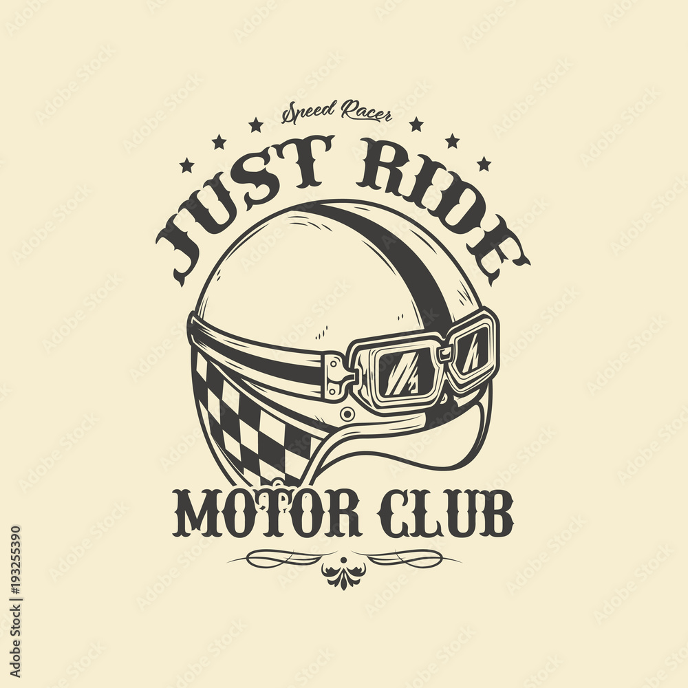 Wall mural Motorcycle Helmet Club Illustration