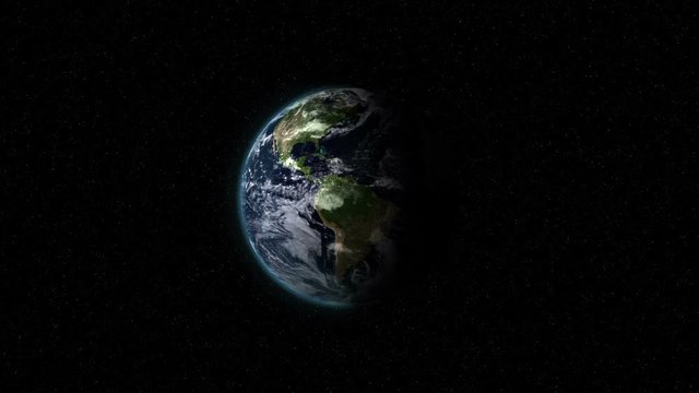 3D planet Earth rotating LOOP. Image courtesy of NASA.