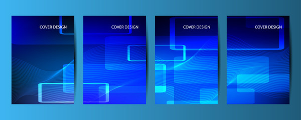 Abstract vector modern brochure with waves and lines annual report design templates future Poster template design.