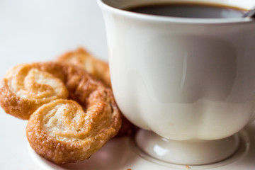 Palmier Cookies with Coffee Cup