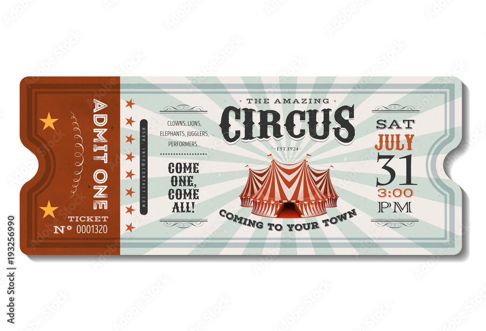 Wall mural vintage circus ticket