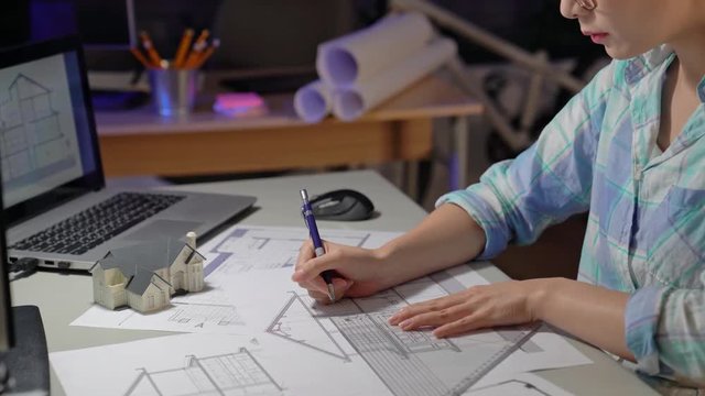 Architect working late.