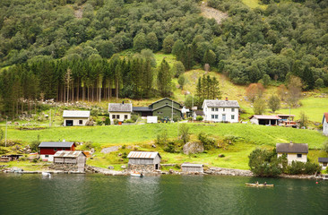 Fototapeta na wymiar Village in Norway