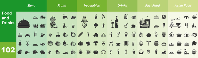 Food and Drinks, 102 Iconset