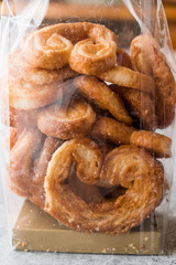 Package of Palmier Cookies in Plastic Bag.