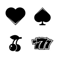 Casino. Simple Related Vector Icons Set for Video, Mobile Apps, Web Sites, Print Projects and Your Design. Black Flat Illustration on White Background.