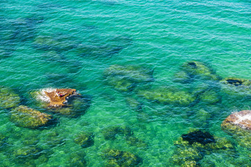 Rocky coast in summer in Sicily, Italy