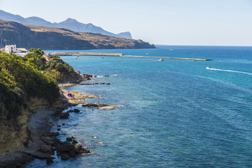 Rocky coast in summer in Sicily, Italy