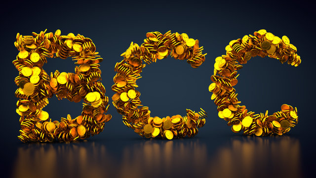 goldene Münzen formen Kryptowährung BitConnect