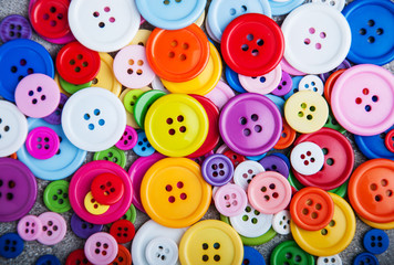 Fototapeta na wymiar Colorful plastic clothing buttons