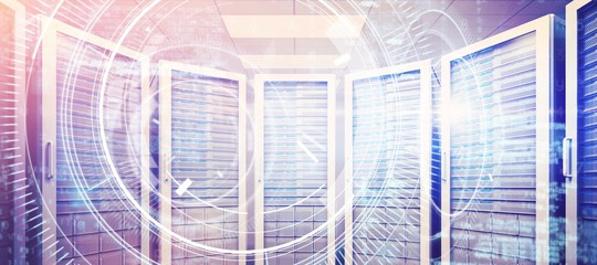 Composite image of digital image of lens over black background