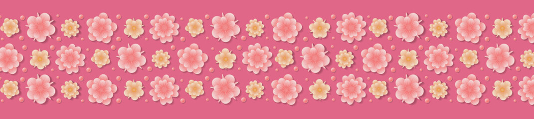 Floral banner concept of a panoramic header. Vector.