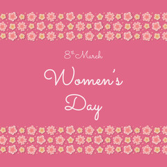 Women's Day - design of a card with beautiful flowers. Vector.