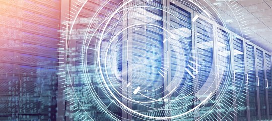 Composite image of graphic image of lens interface against black