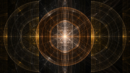 abstrakt fraktal kreise illustration gold