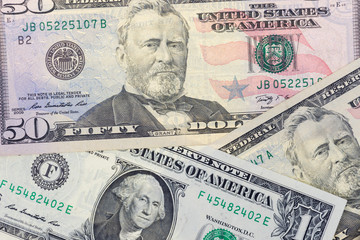 Obraz na płótnie Canvas Close up of American dollars