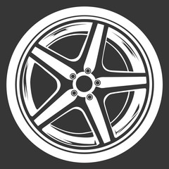 Wheel disc and tire black