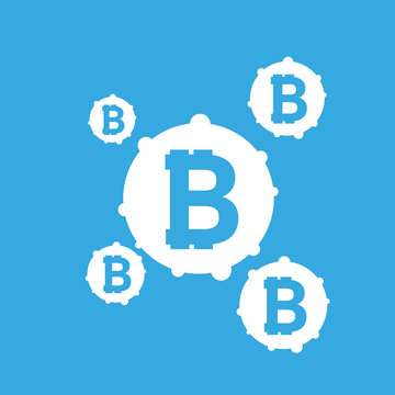 Bitcoin sign icon for internet money. Crypto currency symbol and coin image for using in web projects or mobile applications. Blockchain based secure cryptocurrency.