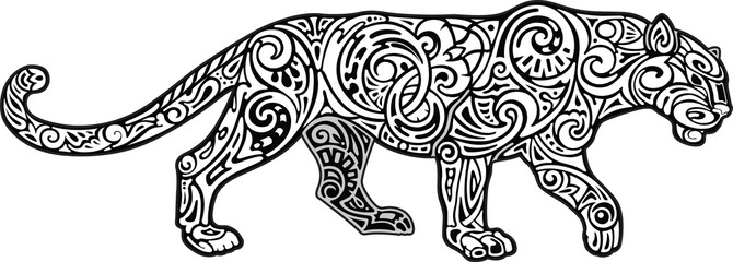 Panther, black and white image