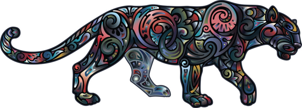 Panther, color solution with a gradient on a black background
