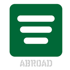 Abroad conceptual graphic icon. Design language element, graphic sign.