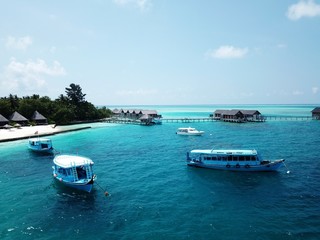 Obraz na płótnie Canvas Aerial view of Gangehi island, Maldives