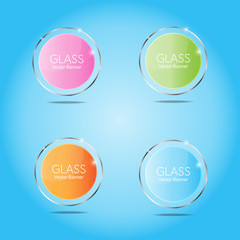 Glass banner vector.